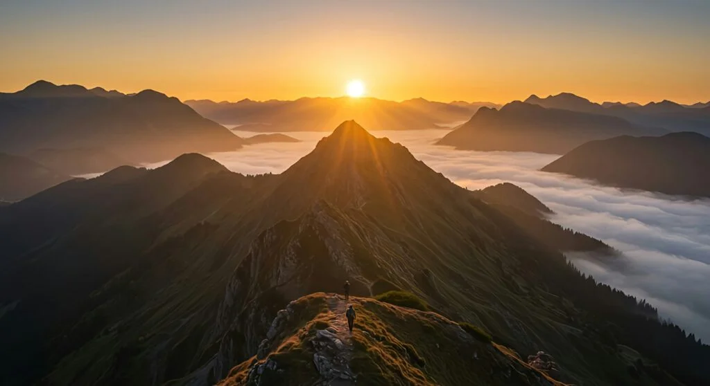 An inspiring sunrise view with a motivational quote to brighten your day and uplift your mindset.